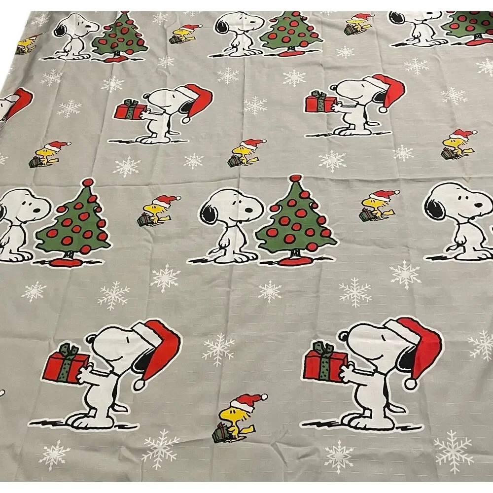 Peanuts Snoopy Woodstock Christmas Shower Curtain 72x72 Holiday Bathroom Decor